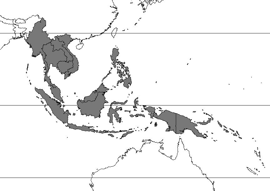 All Sphingidae species within the gray-shaded area are treated on this webpage.