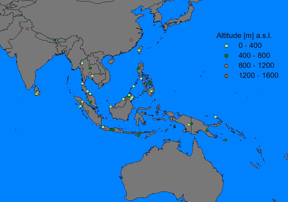 Records with altitude information: no obvious pattern